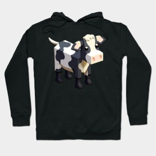 Udderly Chubby Chibi Isometric Cow Hoodie